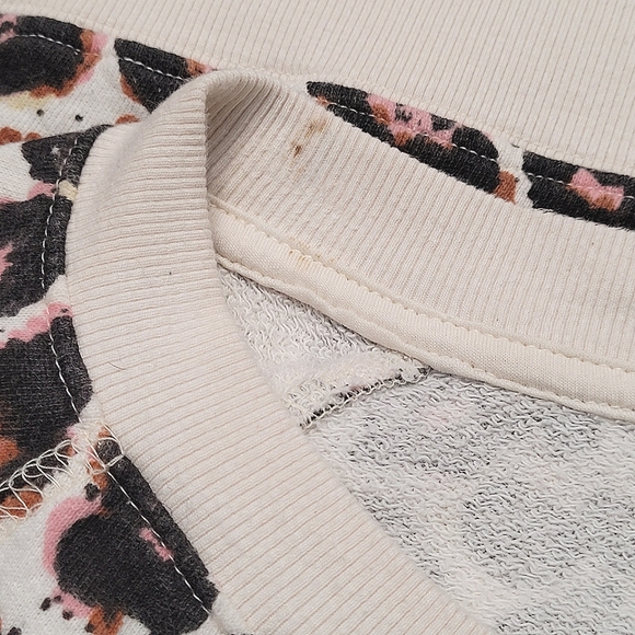 Mother The Square Leopard Print Sweatshirt Multicolored Cotton Crewneck Size S - Picture 17 of 17